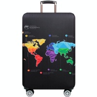 Xl Travel Luggage Cover - Dustproof Scratch-proof Elastic Sleeve - Fits 29-32 Inch Suitcases - World Map thumbnail