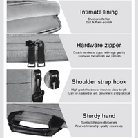 Stylish Zipper Laptop Bag with Shoulder Strap - Durable & Breathable - Black thumbnail