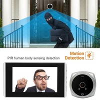Smart Cat Eye Video Doorbell With 4.5 1080P Hd Screen Night Vision & Motion Detection - Black thumbnail