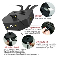 Portable Double Arm Fill Light with Phone Clip - Adjustable Brightness Black thumbnail