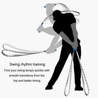 Golf Power Rope Swing for Rhythmic Training - Indoor / Outdoor Exerciser - Orange Black thumbnail