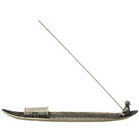 Fisherman Incense Burner with Ash Catcher and Stand - Bamboo Raft thumbnail