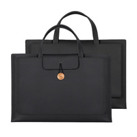 Portable Laptop Inner Bag with Elastic Thread Button - Brown thumbnail