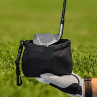 Black Portable Golf Ball Cleaning Bag - Waterproof & Removable thumbnail