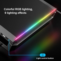 Foldable Laptop Stand with Rgb Lighting & Usb Expansion - Monitor Rack - Obsidian Black thumbnail