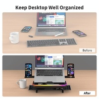 Adjustable Laptop Stand with 9 Levels of Lighting - Pink thumbnail