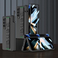 Samsung Galaxy z Fold 4 Shockproof Magnetic Fold Case with Wrist Strap - Navy Blue thumbnail