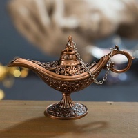 Metal Aladdin Magic Lamp Aromatherapy Home Decor Gift - Silver thumbnail