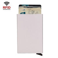 Metal Rfid Card Holder Wallet - Compact Design - Light Grey thumbnail