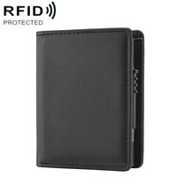 Rfid Blocking Short Wallet with Automatic Pop Up - Brown thumbnail