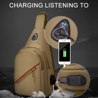 Men Oxford Cloth Crossbody Chest Bag Outdoor Leisure Single Shoulder Bag - Brown thumbnail