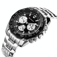 Waterproof Quartz Watch for Men - Casual Business Style - White Shell Black thumbnail