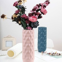 Creative Plastic Vase for Home Decoration - Flower Arrangement Container - Pink thumbnail