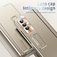 Foldable Phone Case with Pen Slot for Samsung Galaxy z Fold 4 - Electroplated - Black thumbnail
