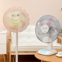 18-inch Cartoon Children's Electric Fan with All-inclusive Mesh Protection Net and Anti-pinch Hand Cover - Blue Whale thumbnail