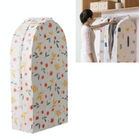 Large 3d Hanger Pocket Wardrobe with Dust Cover - Flowers thumbnail
