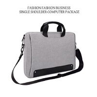 Waterproof Oxford Cloth Laptop Bag with Concealed Handle & Luggage Tie Rod - Black thumbnail