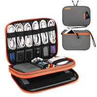Portable Multi-functional Headphone Charger and Data Cable Storage Bag - 25 x 18 x 5cm - Black thumbnail