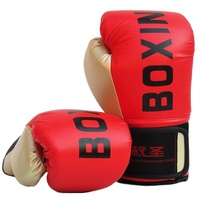 Adult Boxing Training Gloves For Sanda Fighting - Letter Pattern - Black thumbnail