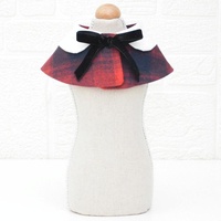 Dog Shawl Small Cloak Pet Bow Ttie Saliva Towel Pet Accessories - Size L - Black White Grid thumbnail