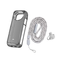 Clear Soft Tpu Protective Case for Insta360 X4 - 1.5mm Thickness - Clear Black - With Neck Strap thumbnail