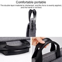 15.4 Inch Laptop Carrying Bag with Shoulder Strap - Handheld Briefcase Style - Grey thumbnail