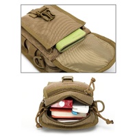 Army Style Oxford Cloth Crossbody Bag 17 X 15 X 8 Cm Shoulder Sling Hand Messenger Bag - Black thumbnail