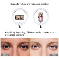30cm Curved Surface Led Ring Light with Tripod and Phone Clamp - 10 Modes 8 Colours Usb Powered thumbnail