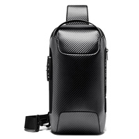 Carbon Fiber Anti Theft Waterproof Crossbody Chest Bag For Men & Women 34 X 18 X 10Cm - Black thumbnail