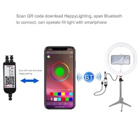 10.2 Curved Led Ring Light with Tripod & Remote for Vlogging & Photography - Black thumbnail