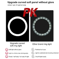 7.9 Led Ring Light with Tripod and Phone Clamp - 3 Modes Dual Colour Temperature Dimmable - Black thumbnail