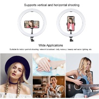 11.8 Led Ring Light with Tripod and Phone Clamp - 3 Modes Dual Colour Temperature Curved Surface - Black thumbnail