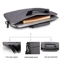 15.6 Inch Laptop Handbag With Hidden Strap And Suitcase Belt - Waterproof And Tear-Resistant - Black thumbnail