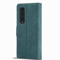 Leather Dual Side Buckle Phone Cover for Samsung Galaxy z Fold 4 - Wine Red thumbnail