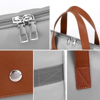 Stylish Pu Leather Laptop Bag - Briefcase Cover - Grey - 14 Inch thumbnail