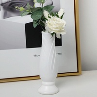Imitation Porcelain Petal Vase for Drop-proof Home Decor - White thumbnail