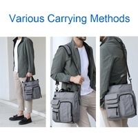 Multi Compartment Laptop Handbag Lightweight Large Capacity Messenger Bag - Grey thumbnail