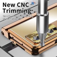 Shockproof Aluminum Double Hinge Case for Samsung Galaxy z Fold 4 - Gold thumbnail