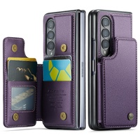 Leather Rfid Phone Case for Samsung Galaxy z Fold 4 5g - Wine Red thumbnail