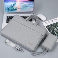 13.3 Inch Inner Bag for Handbag or Laptop with Shoulder Strap and Power Bag - Grey thumbnail