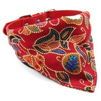 Cotton Pet Bib Cat Headband Dog Saliva Towel - Size L - Red thumbnail
