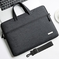 14 Inch Inner Bag with Shoulder Strap for Handbag or Laptop - Grey thumbnail