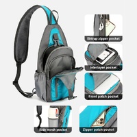Waterproof Outdoor Sports Chest Bag Crossbody Single Shoulder Design - Dark Blue thumbnail