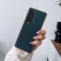 Skyline Series Nano Electroplating Pu Case for Samsung Galaxy z Fold 4 - Sky Blue thumbnail