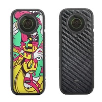Protective Film Stickers for Dji Insta360 X3 Panoramic Camera - Graffiti + Carbon Pattern Black thumbnail