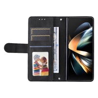 Metal Button Leather Case for Samsung Galaxy z Fold 4 / 5g - Tree Design - Black thumbnail