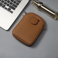 Litchi Texture Phone Crossbody Bag Leather Case For 5.5 Inch - 7.2 Inch Phones - Black thumbnail