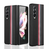 Shockproof Twill Phone Case for Samsung Galaxy z Fold 4 - Pc Tpu - Brown thumbnail