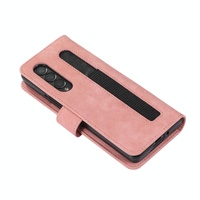 Samsung Galaxy z Fold 4 Leather Phone Case with Pen Slot - Horizontal Flip - Red thumbnail