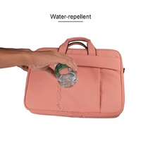 14.1 Inch Waterproof Anti-theft One-shoulder Handbag with Suitcase Belt - Pink thumbnail